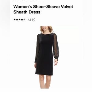 karl lagerfeld paris sheer sleeve velvet sheath dress